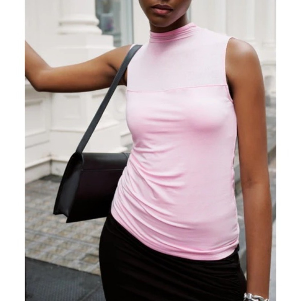 Marcella Women's Mauve Pink Mock Neck Sleeveless Mesh Salma Top Size 3XL NWT